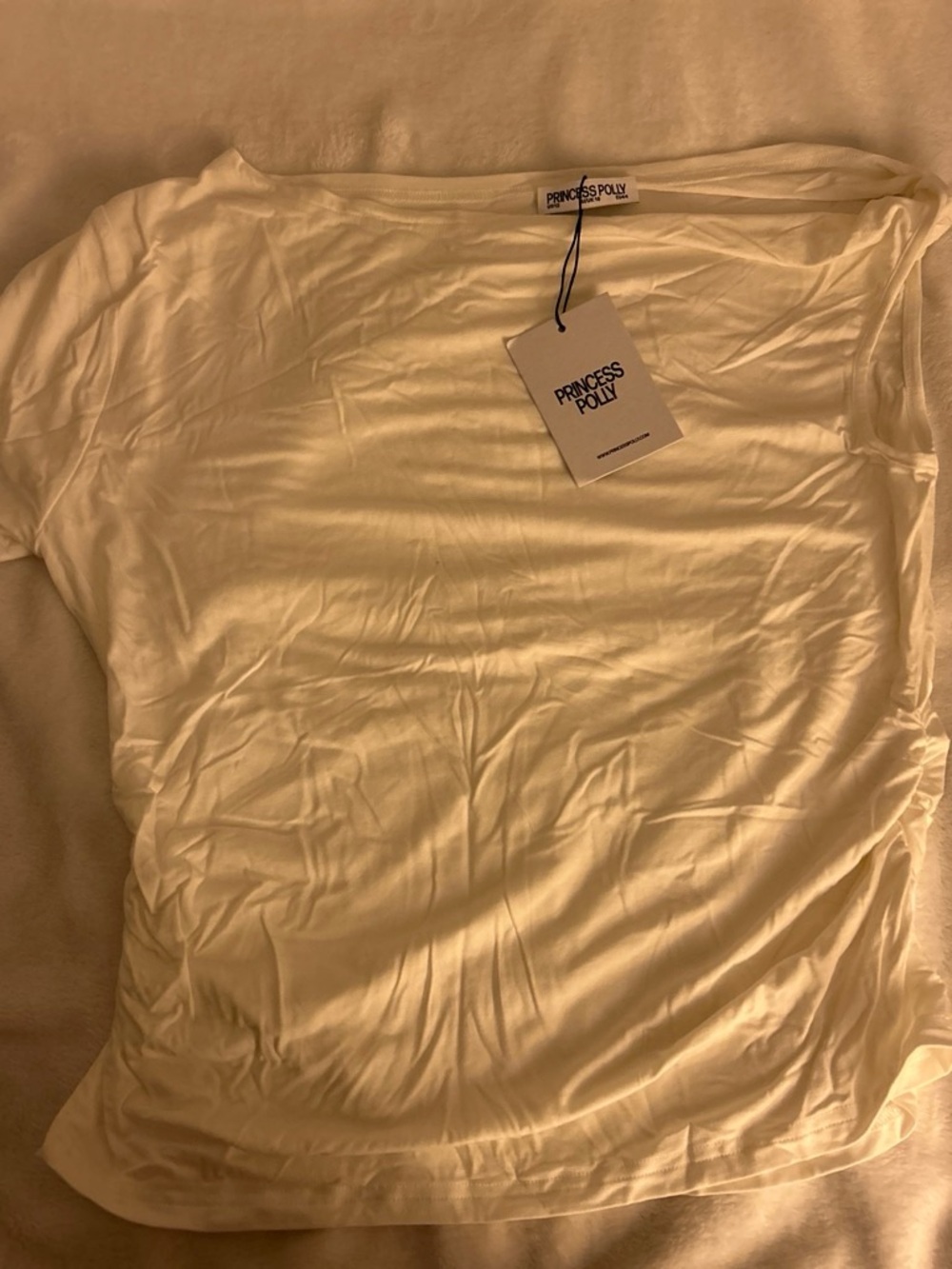 Princess Polly Men's Short Sleeve Crew Tee — Cream